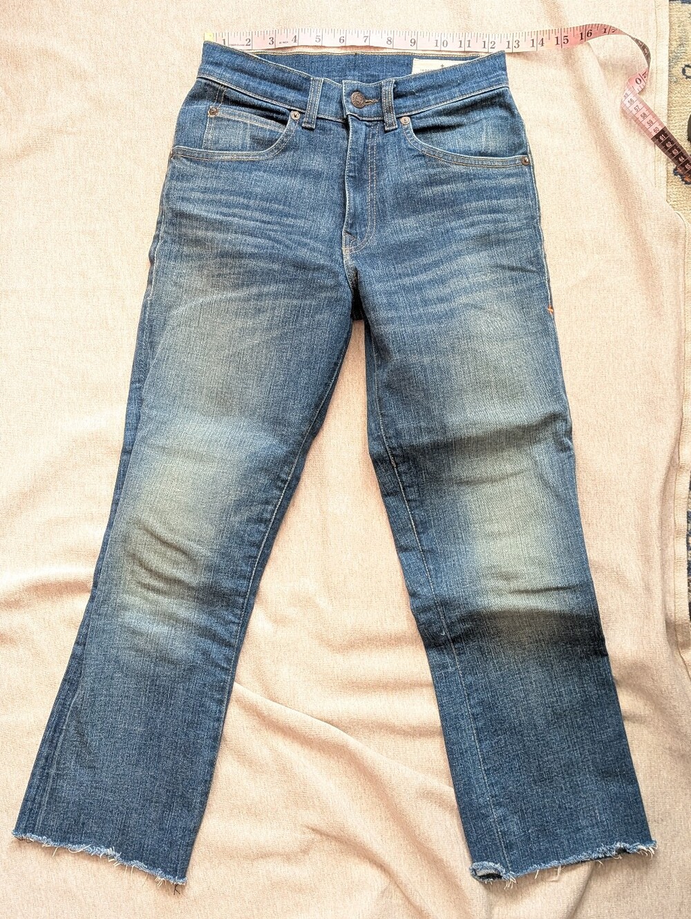 Imogene + Willie Ada Jeans Mid Rise Stretch Raw Hem Short Inseam!